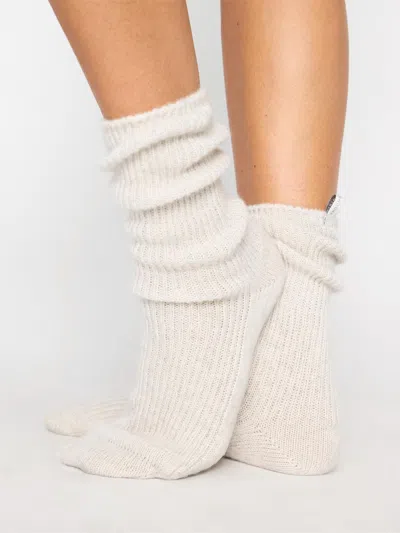 Brochu Walker The Ribbed Cashmere Socks In Mist Melange