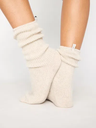 Brochu Walker The Ribbed Cashmere Socks In Bisque Mélange