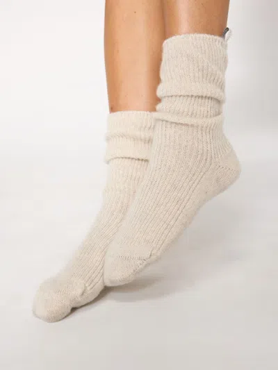 Brochu Walker The Ribbed Cashmere Socks In Bisque Mélange