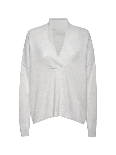 Brochu Walker The Siena Wrap Neck Pullover In Overcast Mélange