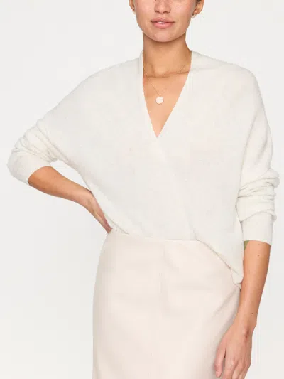 Brochu Walker The Siena Wrap Neck Pullover In Overcast Mélange