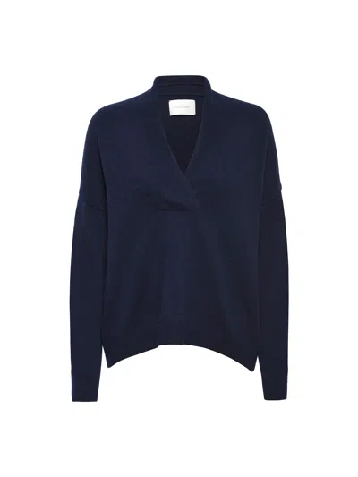 Brochu Walker The Siena Wrap Neck Pullover In Baltic Navy