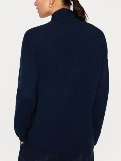 Brochu Walker The Siena Wrap Neck Pullover In Baltic Navy