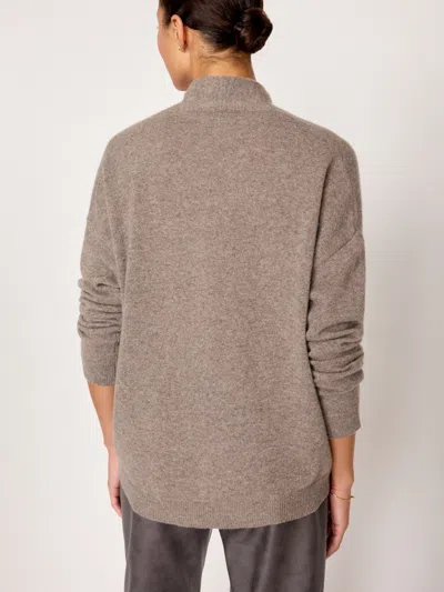 Brochu Walker The Siena Wrap Neck Pullover In Otter Mélange