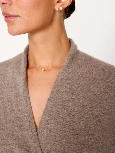Brochu Walker The Siena Wrap Neck Pullover In Otter Mélange