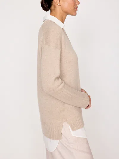 Brochu Walker The Tatum Layered V Neck Looker In Dune Mélange With White