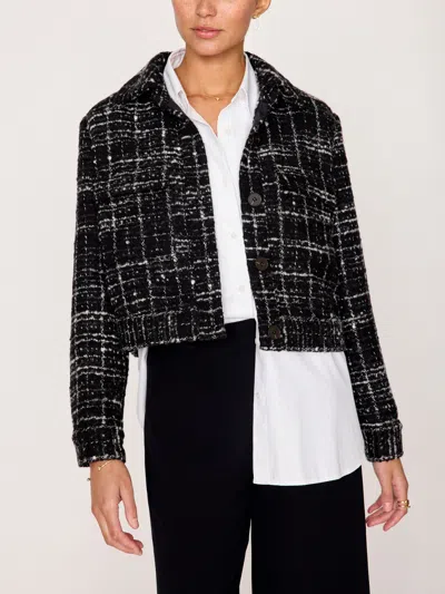Brochu Walker The Tweed Cropped Jacket In Black And White