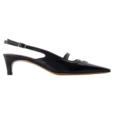 Maison Kitsuné Pointy Sling Back In Black