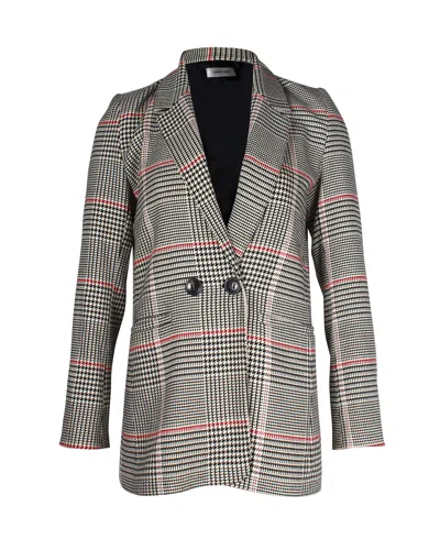 Anine Bing Madeleine Plaid Blazer In Grey Polyseter In Grey