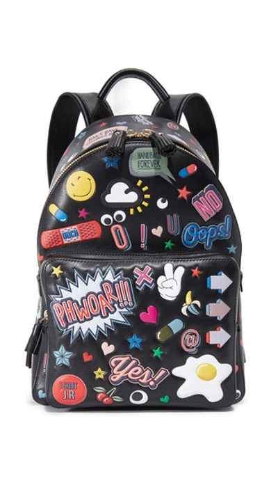 Shop Anya Hindmarch Allover Wink Stickers Backpack In Black