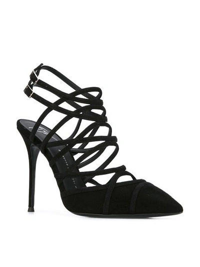 Shop Giuseppe Zanotti Caged Stiletto Sandals In Black