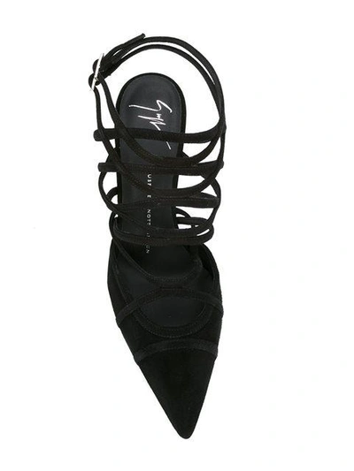 Shop Giuseppe Zanotti Caged Stiletto Sandals In Black