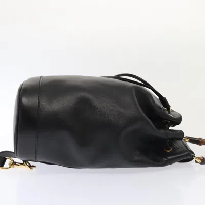 Pre-owned Gucci Bamboo Black Leather Shoulder Bag ()