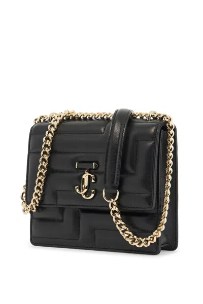 Jimmy Choo Avenue Mini Quilted Shoulder Handbag In Black