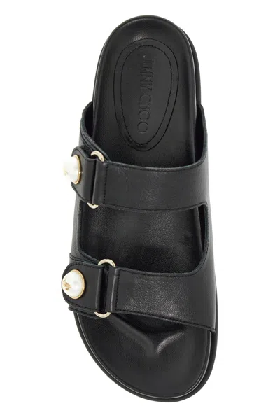 Jimmy Choo Fayence Pearl-embellished Sandals In Black