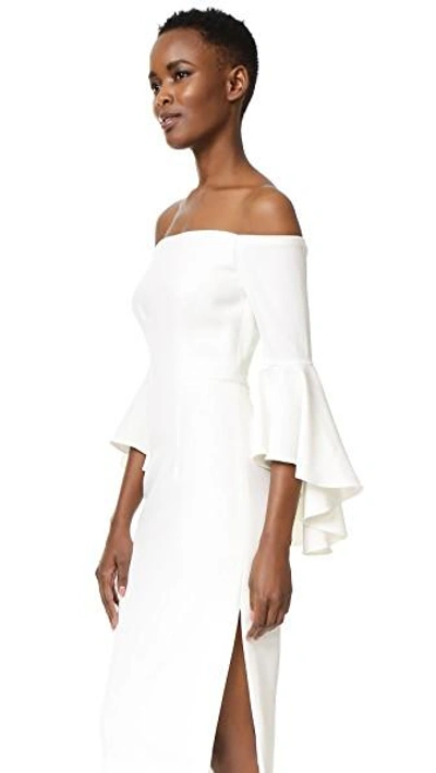 Shop Milly Italian Cady Selena Slit Dress In White