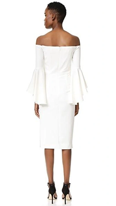 Shop Milly Italian Cady Selena Slit Dress In White