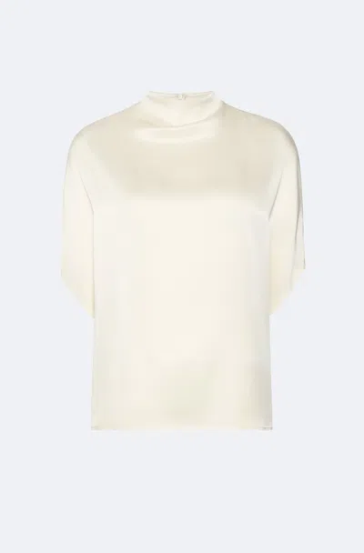 Lapointe Satin Cape Tee In Cream