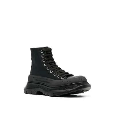 Alexander Mcqueen Sneakers Tread Slick High Aus Schwarzem Canvas