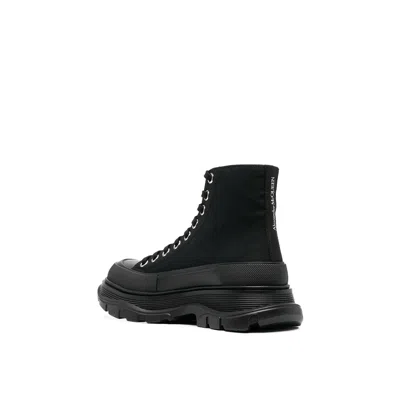 Alexander Mcqueen Sneakers Tread Slick High Aus Schwarzem Canvas