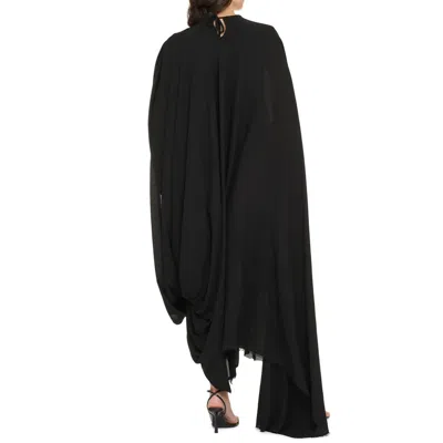 Balenciaga Asymmetric Cape-effect Satin-jersey Maxi Dress