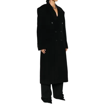 Balenciaga C Mere And Wool Cinched Coat