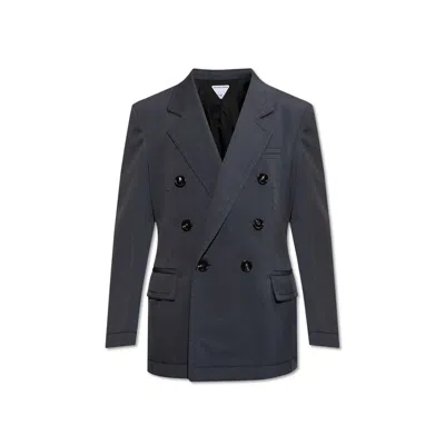Bottega Veneta Double-breasted Twill Wool Blazer With Visible Stitchings