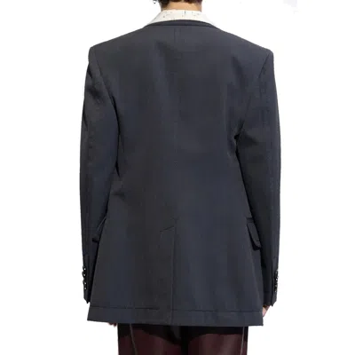 Bottega Veneta Double-breasted Twill Wool Blazer With Visible Stitchings