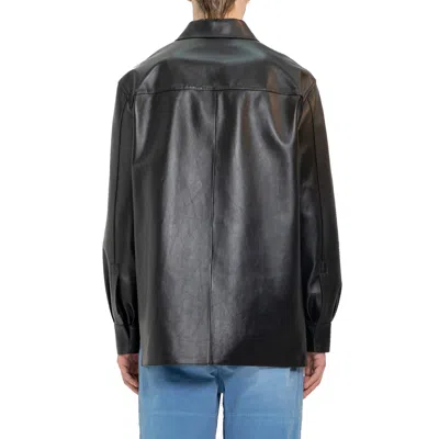 Loewe Anagram Leather Zip-up Overshirt