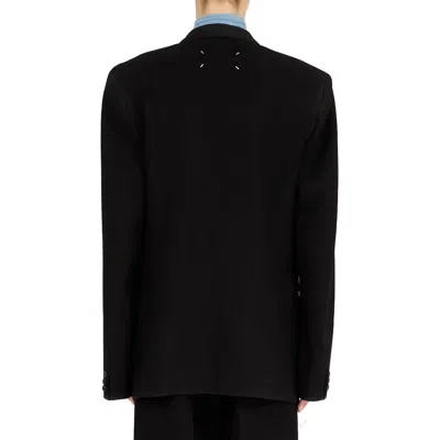 Maison Margiela Wool Single-breasted Blazer Jacket In Black