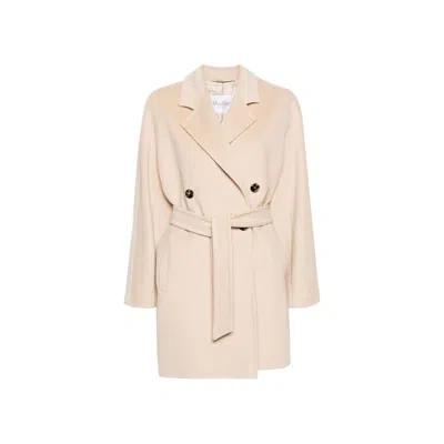 Max Mara Oversized Wool And Cashmere Coat With Lapel Collar And Kimono Sleeves In Neutral