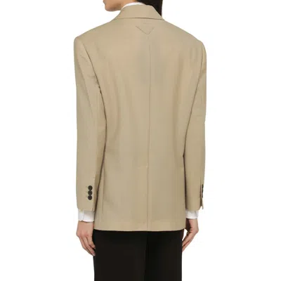 Prada Rope-coloured Single-breasted Jacket In Wool And Mohair