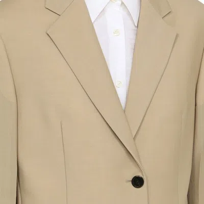 Prada Rope-coloured Single-breasted Jacket In Wool And Mohair