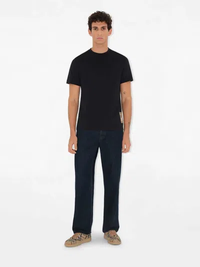 Shop Burberry Cotton Logo T-shirt In Black