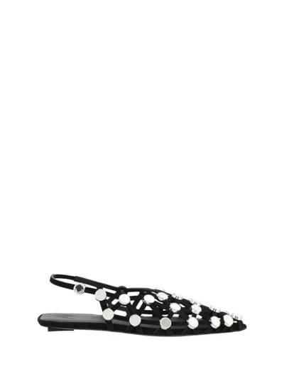 Attico Grid Ballerina In Black