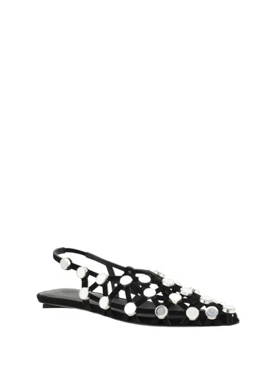 Attico Grid Ballerina In Black