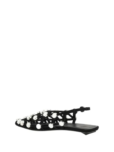 Attico Grid Ballerina In Black