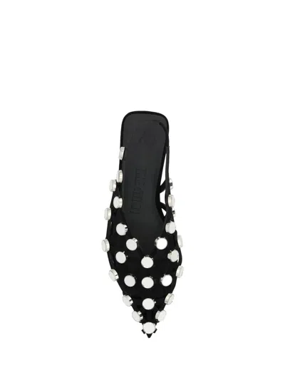 Attico Grid Ballerina In Black