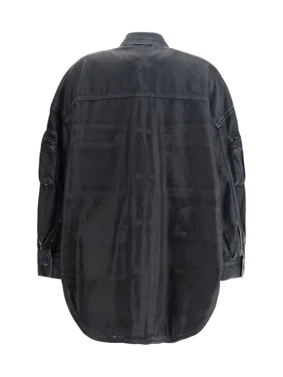 Attico Fern Zip-up Denim Jacket In Black