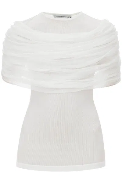 Christopher Esber Veiled Silk Blouse In White