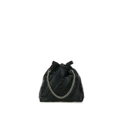 Balenciaga Xs Crush Quilted Leather Tote Bag In Black