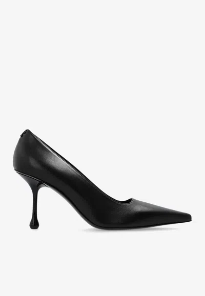 Jimmy Choo Ixia 80 Black Nappa Leather Pumps In Black