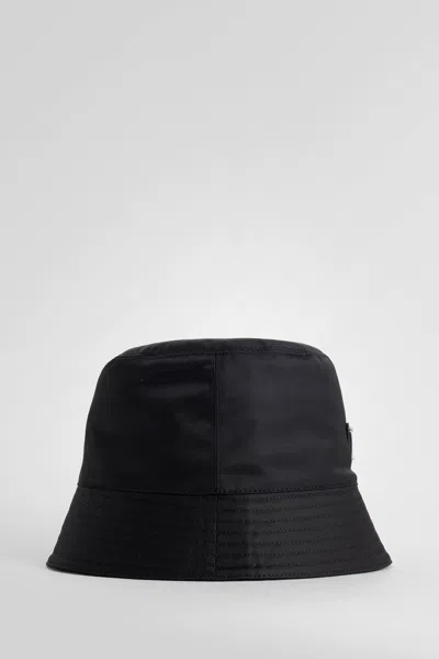 Prada Logo-embellished Shell Bucket Hat In Black
