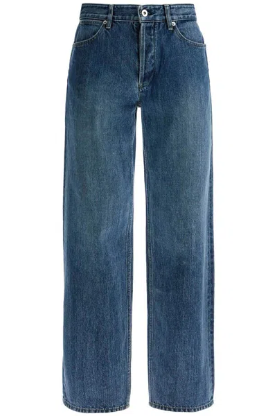 Shop Jil Sander Loose Fit Straight Cut Jeans In Blue