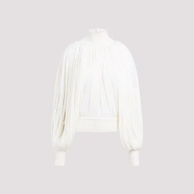 Alaïa Fringed Yarn Knit Merino Wool Top