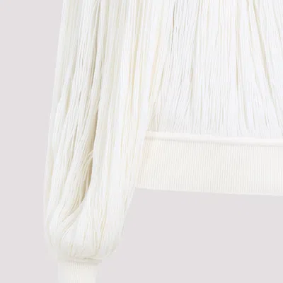 Alaïa Fringed Yarn Knit Merino Wool Top