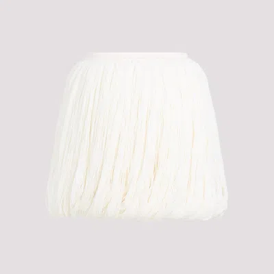 Alaïa White Casse Wool Fringes Skirt