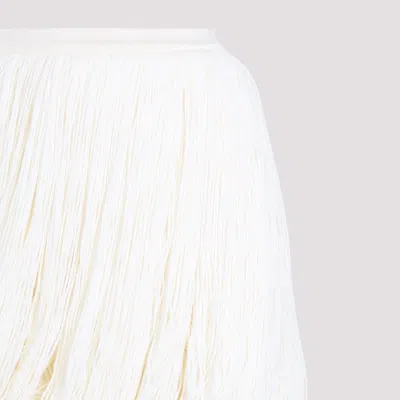 Alaïa White Casse Wool Fringes Skirt