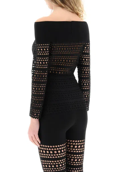Alaïa Black Viscose & Polyester Women's Top For Ss23