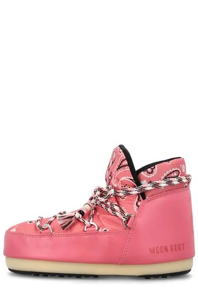 Alanui + Moon Boot Bandana-print Shell And Faux Leather Snow Boots